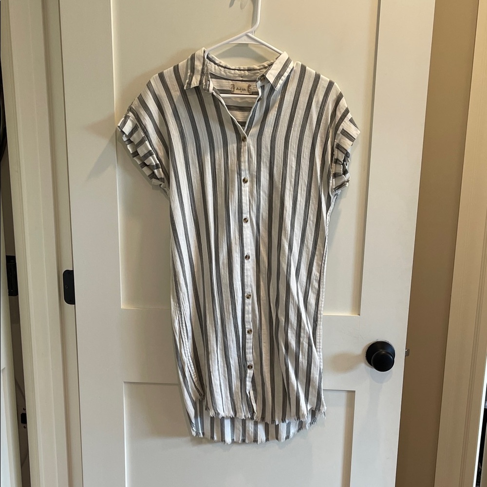 Altar'd State Striped Gray and White Dress